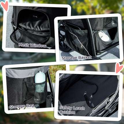 1 Pet Jogging Stroller for Small Dogs and Cats with Detachable Carrier - LITTLE PAW
