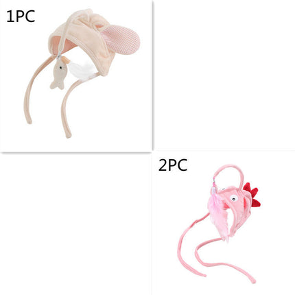 Cat Head Wearing Feather Stick