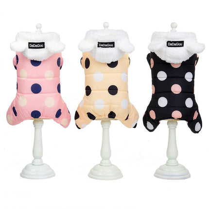 Polka Dot Four-leg Dog Warm Coat