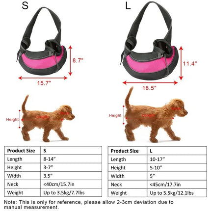Pet Carrier For Dogs Cats Hand Free Sling Adjustable Padded Strap Tote