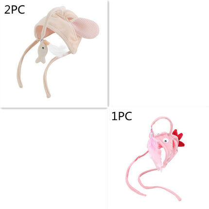 Cat Head Wearing Feather Stick