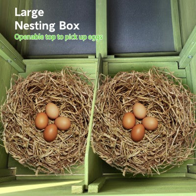 11.12 Ft Large Wooden Chicken Coop With 2 Free Range Doors 2 Nesting Boxes Perch Outdoor Hen House Poultry Cage - LITTLE PAW