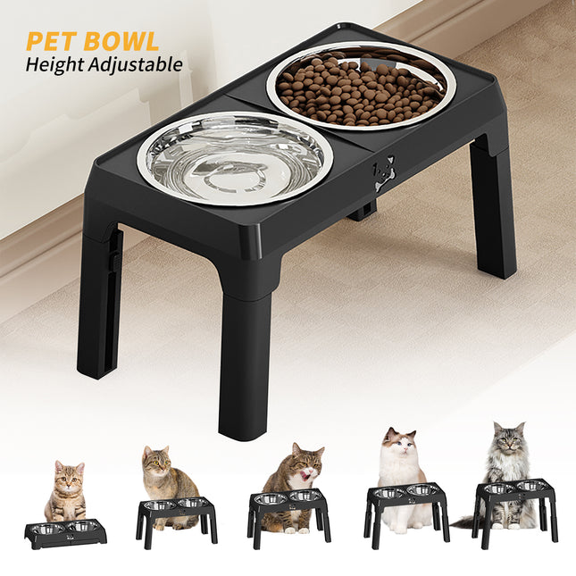 Height Adjustable Stainless Steel Buttons For Dogs - Anti-Slip Feeding Station For Small And Medium Dogs - Ergonomically Designed For Healthy Eating - Easily Cleanable Dog Drinking And Feeding Space