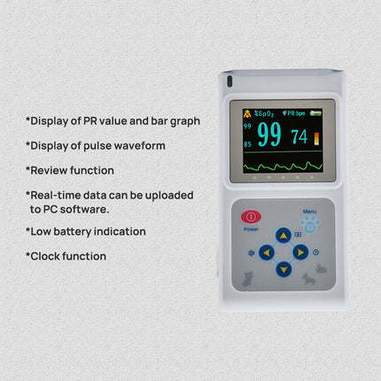 Contec Veterinary Color Display CMS60D-VET Pulse Oximeter Spo2 Probe PR Monitor