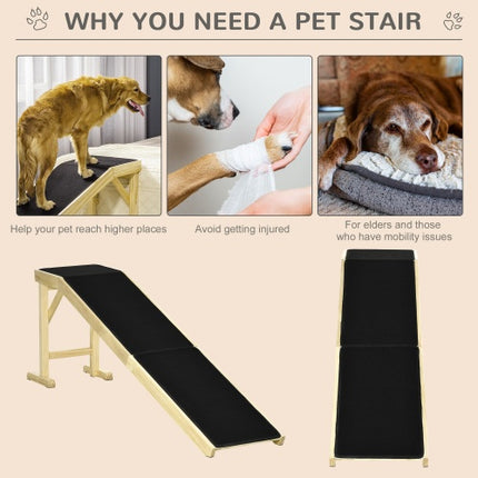 Ramp For Dog Bed, Pet Ramp For Dog With Non-slip Carpet And Top Platform