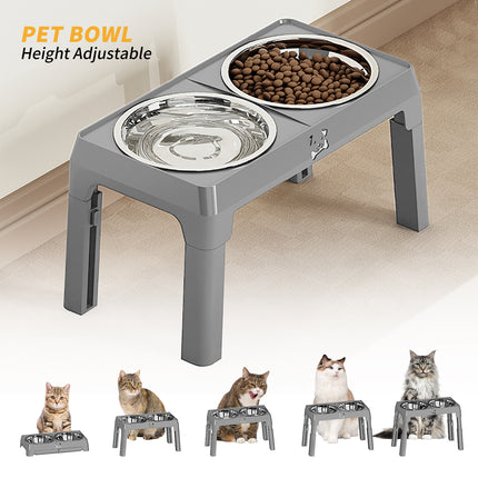 Height Adjustable Stainless Steel Buttons For Dogs - Anti-Slip Feeding Station For Small And Medium Dogs - Ergonomically Designed For Healthy Eating - Easily Cleanable Dog Drinking And Feeding Space
