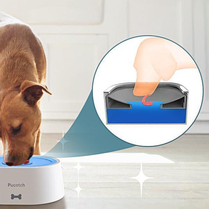 2L 70oz Spill-Proof Dog Slow Flow Drinking Bowl With Activated Carbon Filter