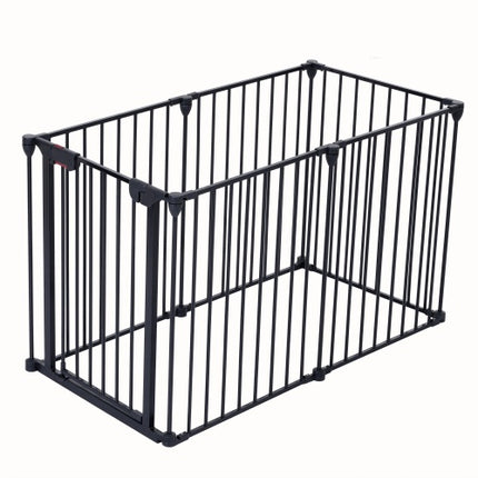 150 Adjustable Safety Gate 6 Panels Play Yard Metal Doorways Fireplace Fence Christmas Tree Fence Gate For House Stairs Gate Prohibited Area Fence