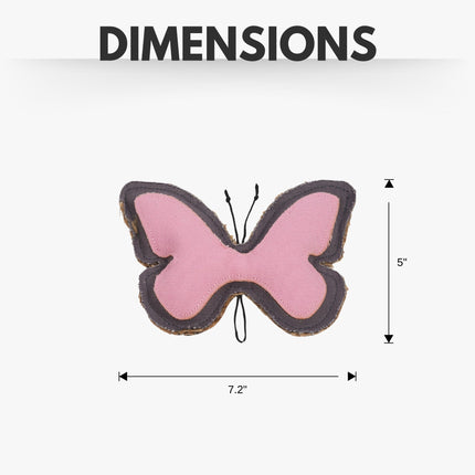 Country Living Canvas & Jute Butterfly-Shaped Dog Chew Toy – Durable, Safe and Non-Toxic