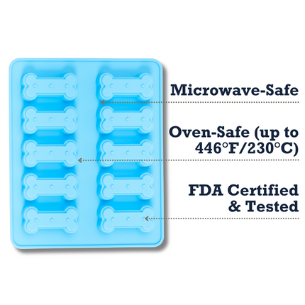 Country Living Bone-Shaped Silicone Baking Tray (10-Cavity Mold) – for Homemade Dog Treats, Candy, Cookies, Chocolate, and Ice Cubes