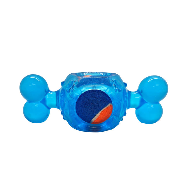 Blue Candy-Inspired Squeaky Tennis Ball Dog Chew Toy – TPR, Durable & Promotes Dental Health