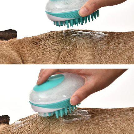 2-in-1 Pet Bath Brush – Soft Silicone Dog Cat Grooming & Massage Comb