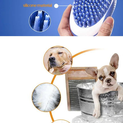 2-in-1 Pet Bath Brush – Soft Silicone Dog Cat Grooming & Massage Comb