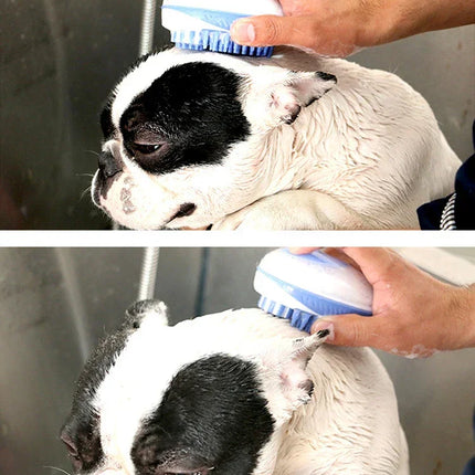 2-in-1 Pet Bath Brush – Soft Silicone Dog Cat Grooming & Massage Comb