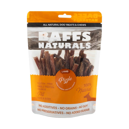 BAFFS NATURALS All-Natural Premium Lamb Pizzle Dog Chews – (8oz Bag)