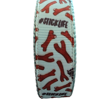 # Stick Life Light Blue Nylon Dog Collar MD, LG, XL, Leash, Martingale