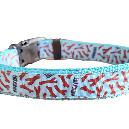 # Stick Life Light Blue Nylon Dog Collar MD, LG, XL, Leash, Martingale