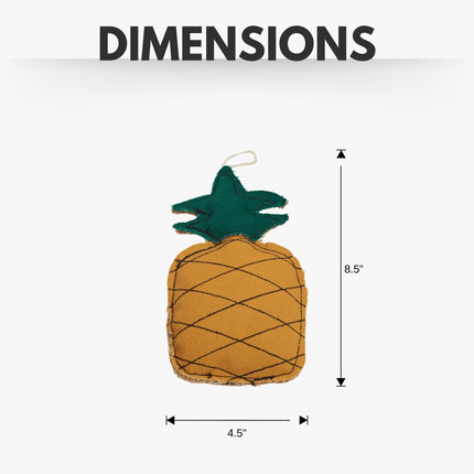 Country Living Canvas & Jute Pineapple-Shaped Dog Chew Toy – Durable, Safe and Non-Toxic