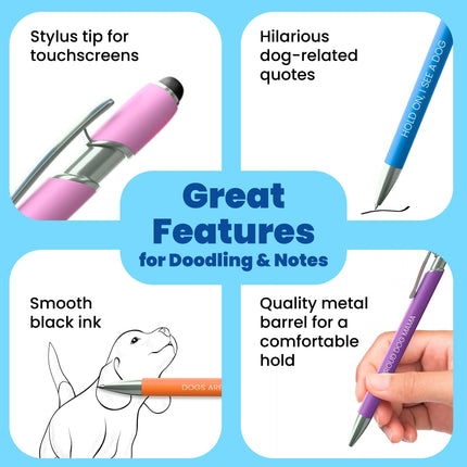 Dog-Themed Stylus Pen Set: 1 pc. Dog Lover & 1 pc