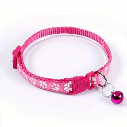 Colorful Adjustable Cat Collar with Bell