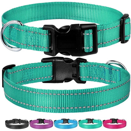 Reflective Adjustable Nylon Dog Collar Strap – Safety Traction Rope