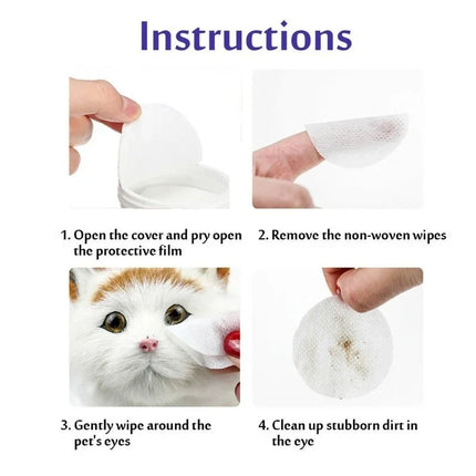 Gentle Pet Eye Wipes for Tear Stains 130 Pcs