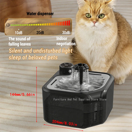 Wireless Automatic Cat Water Fountain 3600mAh 2800ML Pet Water Dispenser For Dog Cat Infrared Sensor Smart Pet Drinkier Fountain