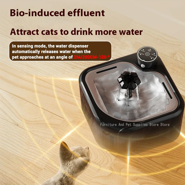 Wireless Automatic Cat Water Fountain 3600mAh 2800ML Pet Water Dispenser For Dog Cat Infrared Sensor Smart Pet Drinkier Fountain