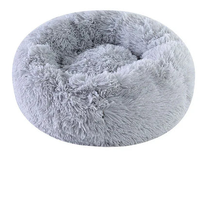 Plush Winter Cat & Dog Nest – Warm, Washable Round Pet Bed