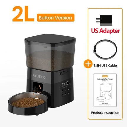 Automatic Pet Feeder Button Version Auto Cat Food Dispenser Accessories Smart Control Pet Feeder For Cats Dog Dry Food