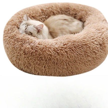 Plush Winter Cat & Dog Nest – Warm, Washable Round Pet Bed