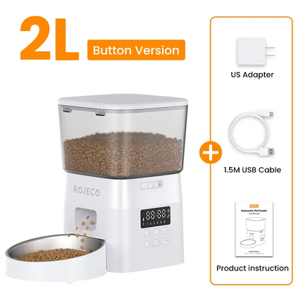 Automatic Pet Feeder Button Version Auto Cat Food Dispenser Accessories Smart Control Pet Feeder For Cats Dog Dry Food