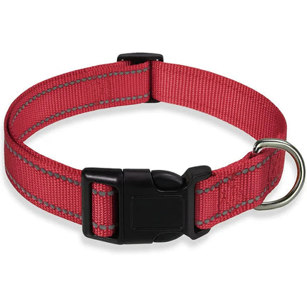 Reflective Adjustable Nylon Dog Collar Strap – Safety Traction Rope