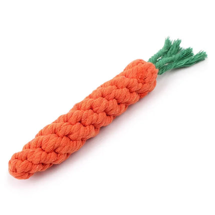 Carrot Rope Dog Chew Toy – Durable Cotton Molar Toy for Puppies & Dogs