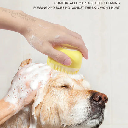 Pet Bathing Brush with Shampoo Dispenser