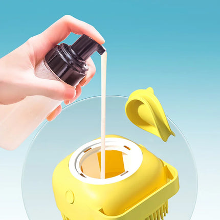 Pet Bathing Brush with Shampoo Dispenser
