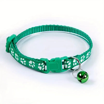 Colorful Adjustable Cat Collar with Bell