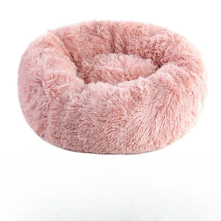 Plush Winter Cat & Dog Nest – Warm, Washable Round Pet Bed