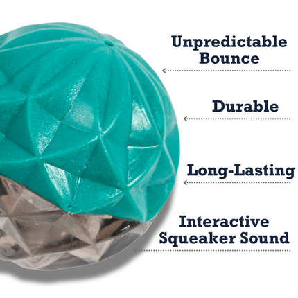 Country Living Geometric Textured Ball Dog Chew Toy, Interactive Rubber Toy for Mental Stimulation – Small