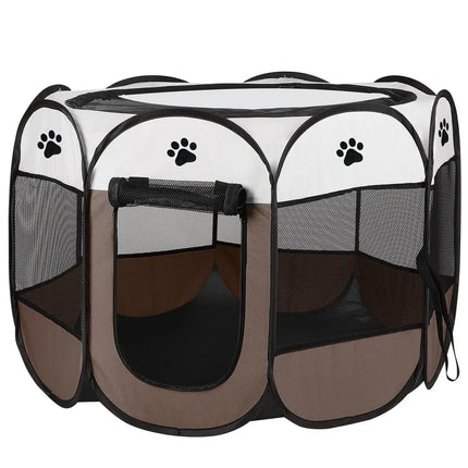 Portable Foldable Pet Playpen Exercise Pen Kennel Removable Zipper Top And Bottom Water Resistant Indoor Outdoor Use For Dogs Cats Other Pets