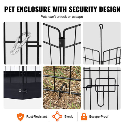 Dog Playpen 4 Panels Foldable Metal Dog Exercise Pen With Bottom Pad 36 In