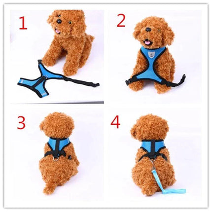 Adjustable Reflective Pet Harness with Leash