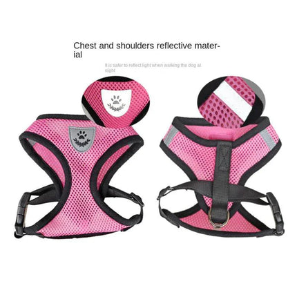 Adjustable Reflective Pet Harness with Leash