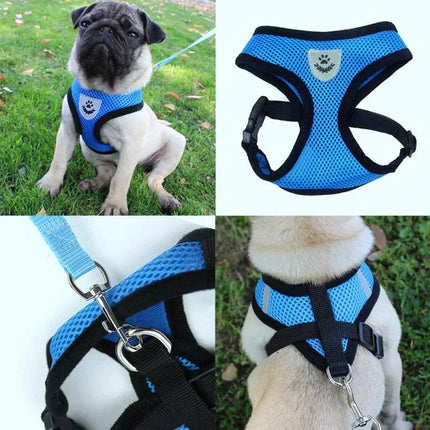 Adjustable Reflective Pet Harness with Leash