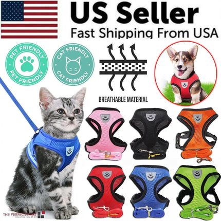 Adjustable Reflective Pet Harness with Leash