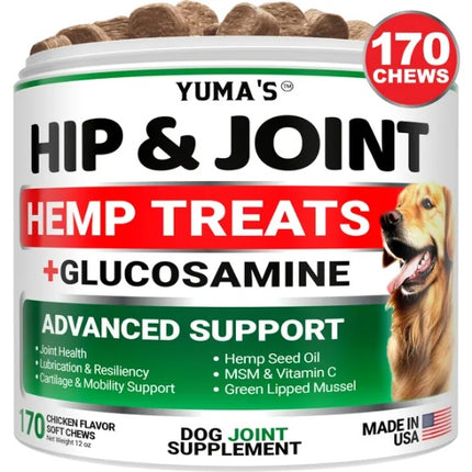 Hemp Hip And Joint Supplement For Dogs Glucosamine For Dogs Joint Pain Relief With MSM Advanced Dog Joint Supplement Health Glucosamine For Dogs Chews