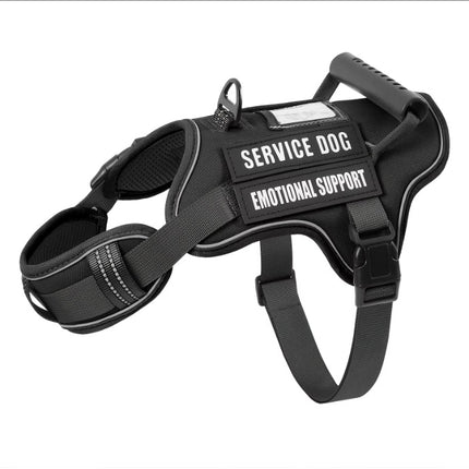 USLOCAL Tactical Service Dog Harness With Control Handle No Pulling Adjustable Reflective Pet Vest Harness Easy Walking Training