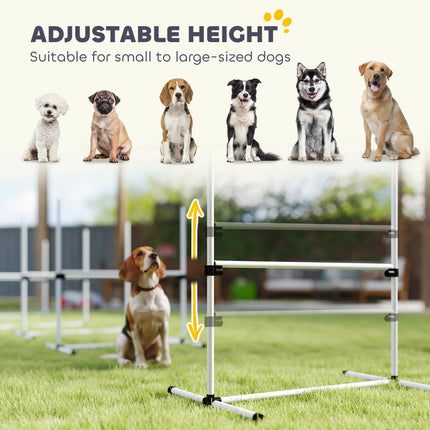 6 Piece Dog Agility Set with Adjustable Height Jump Bars