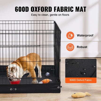 Dog Playpen 4 Panels Foldable Metal Dog Exercise Pen With Bottom Pad 36 In