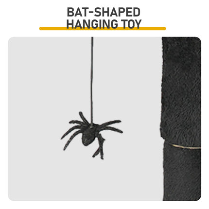 Gothic Cat Tree, Halloween Cat Tower Cat Tree With Spacious Cat Condo, Brach Shaped Scratching Post, Scratching Ladder, Spider Toy For Indoor Cats, Red & Black